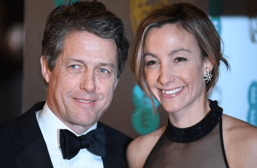 Anna Eberstein with her husband, Hugh Grant